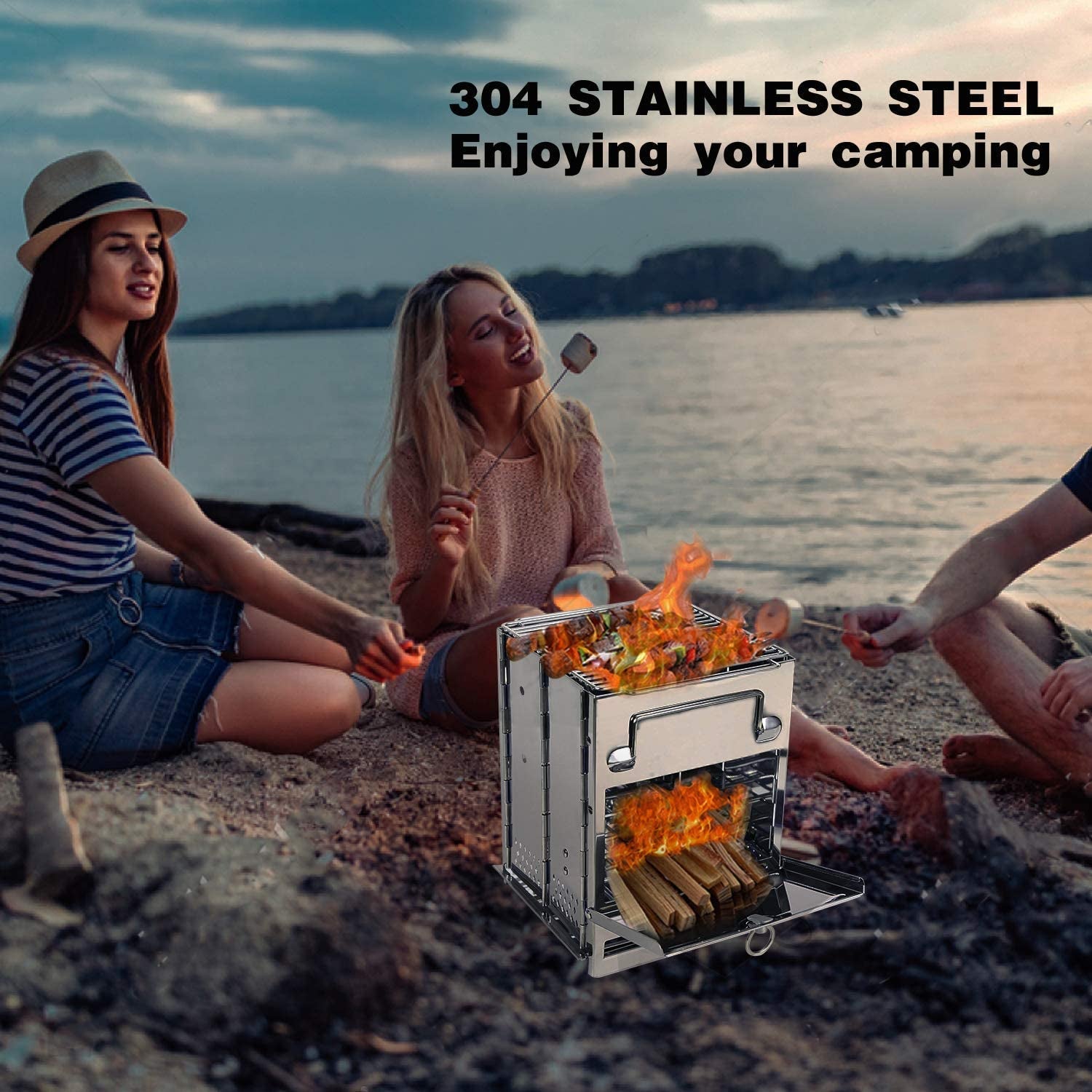 Portable Wood Burning Camp Stove, Large Folding Rocket Stove for Hikin –  Luxury Goods